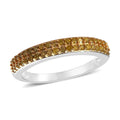Yellow Diamond Ring in Platinum Over Sterling Silver (Size 10.0) 0.25 ctw - Sticky add to cart bar