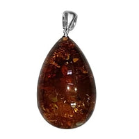 Baltic Amber Pendant without Chain in Sterling Silver.