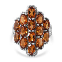 Santa Ana Madeira Citrine Cluster Ring in Platinum Over Sterling Silver 5.90 ctw