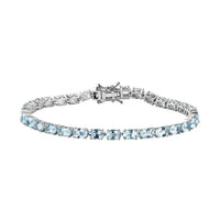Aquamarine Bracelet in Platinum Over Sterling Silver (8.0 In) 12.18 ctw