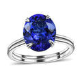 Certified Rhapsody 950 Platinum AAAA Tanzanite and E-F VS2 Diamond Solitaire Ring (Size 9.0) 5.85 Grams 5.00 ctw - Sticky add to cart bar