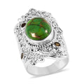 Karis Green Turquoise, Multi-Tourmaline Ring in Platinum Bond (Size 5.0) 6.35 ctw - Sticky add to cart bar