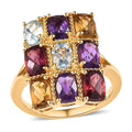 GP Multi Gemstone Ring in 18K Vermeil YG Over Sterling Silver (Size 10.0) 5.00 ctw - Sticky add to cart bar