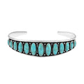 Santa Fe Style Turquoise Cuff Bracelet in Sterling Silver (Adjustable) 6.50 ctw - Sticky add to cart bar