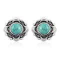 Santa Fe Style Turquoise Earrings in Sterling Silver 1.05 ctw - Sticky add to cart bar