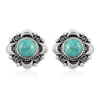 Santa Fe Style Turquoise Earrings in Sterling Silver 1.05 ctw