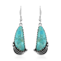 Santa Fe Style Turquoise Earrings in Sterling Silver 1.75 ctw