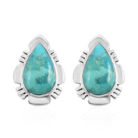Santa Fe Style Turquoise Earrings in Sterling Silver 1.25 ctw
