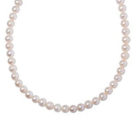 White Freshwater Pearl 165.60 ctw Necklace in Rhodium Over Sterling Silver 24 Inches