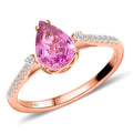 Iliana 18K Rose Gold AAA Madagascar Pink Sapphire, Diamond (SI) Ring (Size 10.0) 1.25 ctw - Sticky add to cart bar