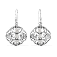 Artisan Crafted Polki Diamond Earrings in Sterling Silver 0.50 ctw