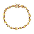 Premium Brazilian Heliodor and Ouro Fino Rubellite Bracelet in Vermeil Yellow Gold Over Sterling Silver (7.25 In) 13.70 ctw - Sticky add to cart bar