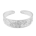 Bali Legacy Sterling Silver Floral & Leaf Bracelet (6.50 In) 11.90 Grams - Sticky add to cart bar