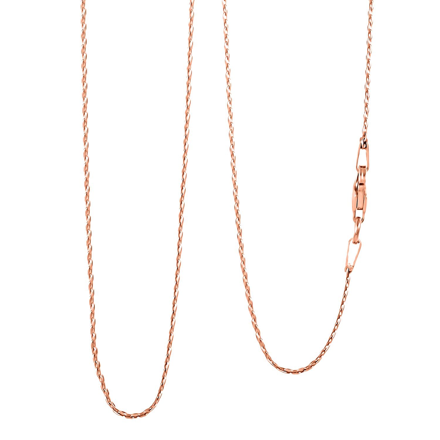 Bismark Chain Necklace in 14K Rose Gold Over Sterling Silver 2.93 Grams 18 Inches