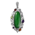Green Jade (D) and Multi Gemstone Pendant in Sterling Silver 21.10 ctw - Sticky add to cart bar
