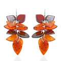Baltic Amber Leaf Casacade Earrings in Sterling Silver - Sticky add to cart bar