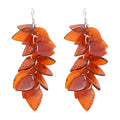 Baltic Amber Cluster Leaf Earrings in Sterling Silver - Sticky add to cart bar