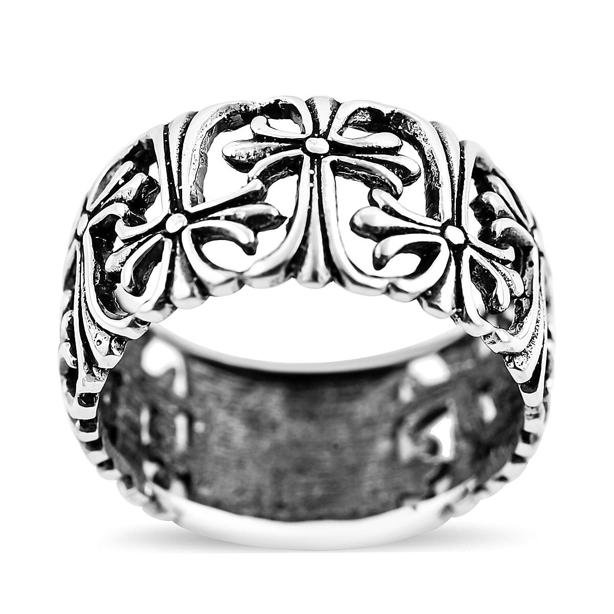 Bali Legacy Sterling Silver Cross Band Ring (Size 10.0) 6.30 Grams