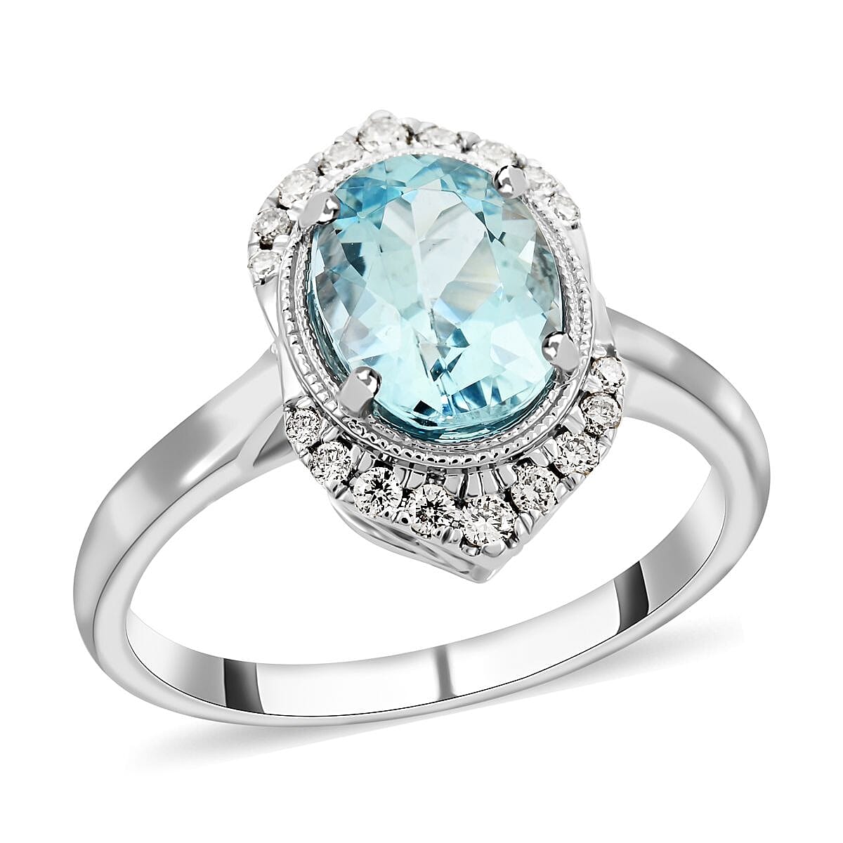 Luxoro Santa Maria Aquamarine, Diamond Ocean's Embrace Ring