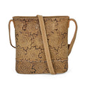 Retro Noble Handbag Collection Khaki Genuine Leather Crossbody Bag (9.84"x3.15"x7.87") with 47 Inch Shoulder Strap - Sticky add to cart bar