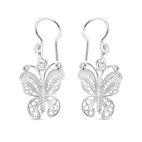 Artistry Tarakashi Collection Sterling Silver Butterfly Earrings 2.75 Grams