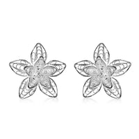 Flower Stud Earrings in Sterling Silver 3.35 Grams