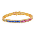Simulated Multi Color Diamond Tennis Bracelet in Vermeil Yellow Gold Over Sterling Silver (6.50 In) 12.75 ctw - Sticky add to cart bar