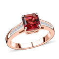Certified & Appraised Iliana 18K Rose Gold AAA Asscher Cut Ouro Fino Rubellite and G-H I2 Diamond Ring (Size 10.0) 4.30 Grams 1.75 ctw - Sticky add to cart bar