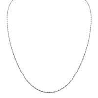 Rhodium Over Sterling Silver Chain Necklace (24 Inches) 3.21 Grams
