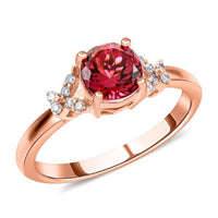 Certified & Appraised Luxoro 14K Rose Gold AAA Ouro Fino Rubellite, Diamond (G-H, I2) Ring (Size 10.0) 1.00 ctw