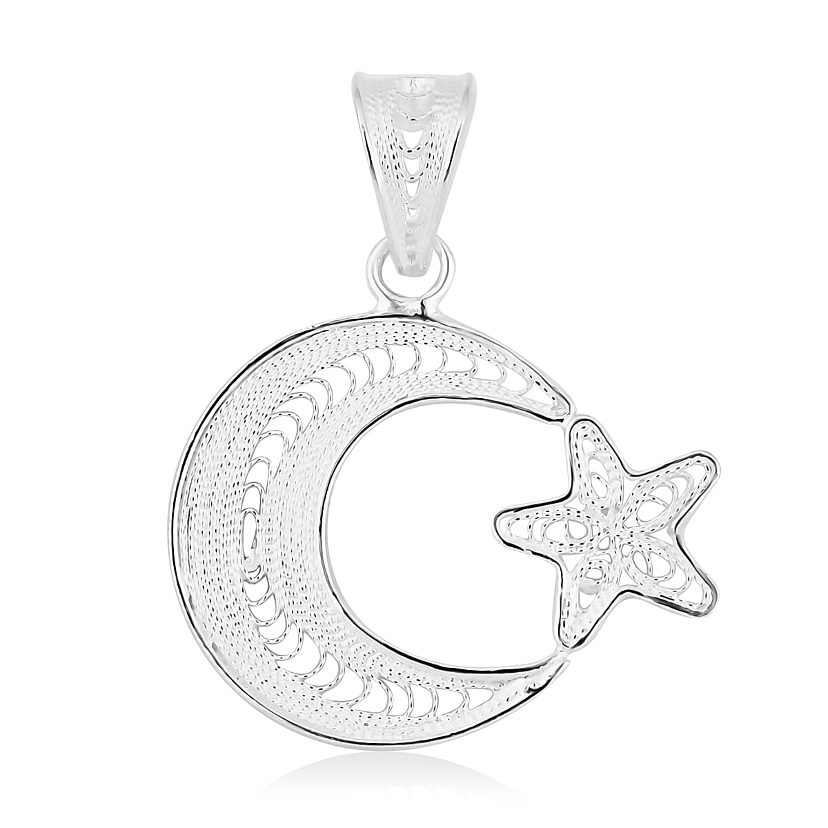 Artistry Tarakashi Collection Sterling Silver Celestial Moon Pendant 1.50 Grams