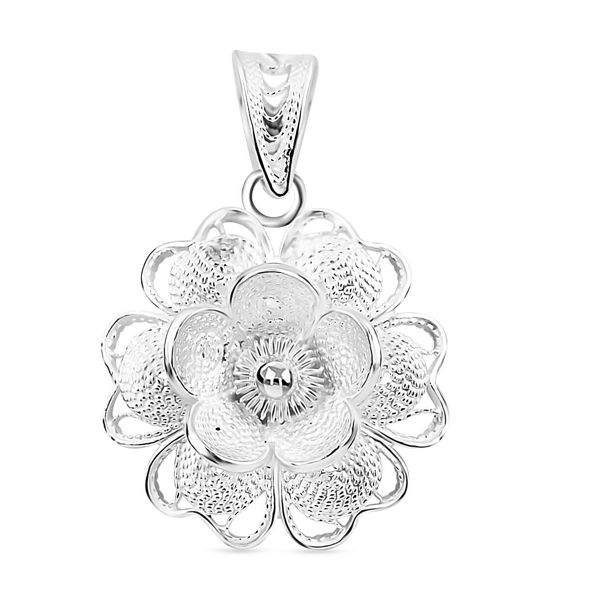 Artistry Tarakashi Collection Sterling Silver Floral Pendant without Chain 1.80 Grams