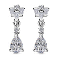 Moissanite Dangling Earrings in Platinum Over Sterling Silver 1.10 ctw - Sticky add to cart bar