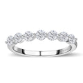 Moissanite 7 Stone Ring in Platinum Over Sterling Silver (Size 10.0) 0.75 ctw - Sticky add to cart bar