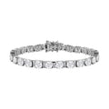 Moissanite (Rnd 5mm) Tennis Bracelet in Platinum Over Sterling Silver (7.25 In) 12.10 ctw - Sticky add to cart bar