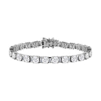 Moissanite (Rnd 5mm) Tennis Bracelet in Platinum Over Sterling Silver (7.25 In) 12.10 ctw