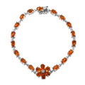 Santa Ana Madeira Citrine, White Zircon Floral Bracelet in Platinum Over Sterling Silver (6.50 In) 8.20 ctw - Sticky add to cart bar