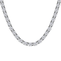 TLV Moissanite  Row Necklace (18 Inches) in Platinum Over Sterling Silver