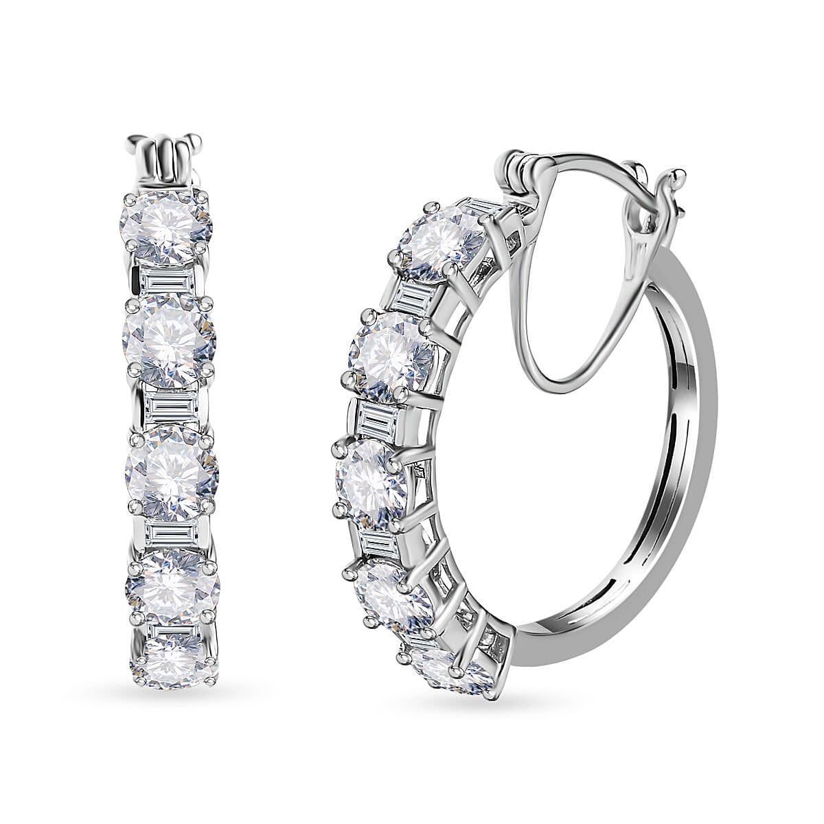 Moissanite Hoop Earrings in Vermeil Yellow Gold Over Sterling Silver 4.65 ctw