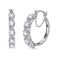 Moissanite Hoop Earrings in Vermeil Yellow Gold Over Sterling Silver 4.65 ctw