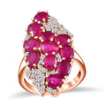 GP Trionfo Collection Niassa Ruby (FF) and White Zircon Ring in Vermeil Rose Gold Over Sterling Silver 7.60 ctw - Sticky add to cart bar