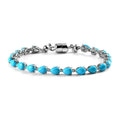 Sleeping Beauty Turquoise Bracelet in Platinum Over Sterling Silver with Magnetic Lock (6.50-8.50In) 13.65 ctw - Sticky add to cart bar