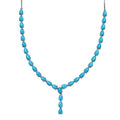 Sleeping Beauty Turquoise Adjustable Necklace 18 Inches in Platinum Over Sterling Silver with Magnetic Lock 21.65 ctw - Sticky add to cart bar