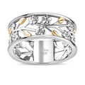 White Diamond Accent Floral Ring in 14K YG Over Sterling Silver (Size 10.0) - Sticky add to cart bar