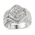 Doorbuster Diamond Ring in Platinum Over Sterling Silver (Size 10.0) 1.50 ctw - Sticky add to cart bar