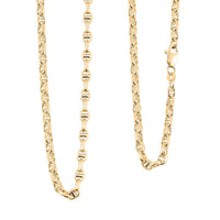 14K Yellow Gold 4.15mm Filk Chain Necklace 22 Inches 8.25 Grams