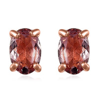 Blush Apatite Solitaire Stud Earrings in Vermeil Rose Gold Over Sterling Silver 1.00 ctw