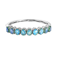Peacock Quartz (Triplet) Bangle Bracelet in Platinum Over Sterling Silver (6.50 In) 18.90 ctw (Del. in 7-10 Days)