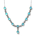 Peacock Quartz (Triplet) and Chrome Diopside Necklace 18 Inches in Platinum Over Sterling Silver 21.15 ctw - Sticky add to cart bar