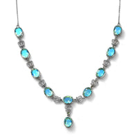 Peacock Quartz (Triplet) and Chrome Diopside Necklace 18 Inches in Platinum Over Sterling Silver 21.15 ctw
